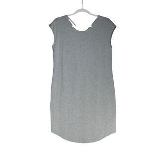 Gaiam Mini Dress Women Medium Gray Sheath T Shirt Active Strappy Back Sleeveless